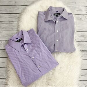 Kenneth Cole Reaction Slim Fit  Purple Button Down Dress Shirts
